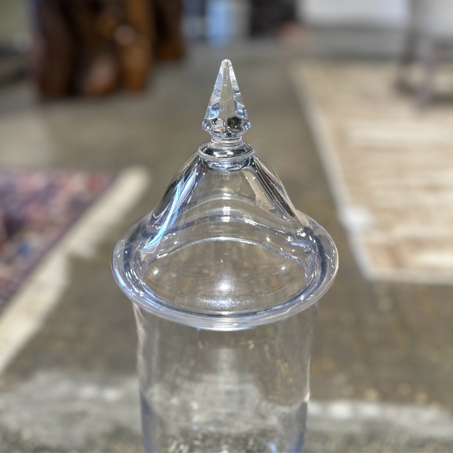 Apothecary Style Beverage Dispenser, Glass & Chrome, 6" Dia x 19" H