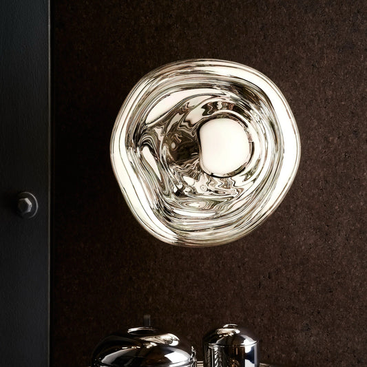 Tom Dixon Melt Mini LED Surface Light, Opal & Gold, 11.8" W x 9.8" D x 11.4" H