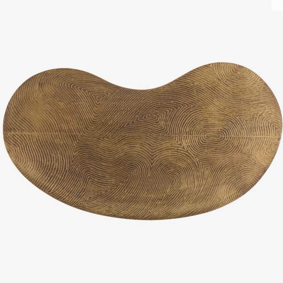 Sloan Coffee Table,  Wood & Brass, 44"W x 17"D x 16"H