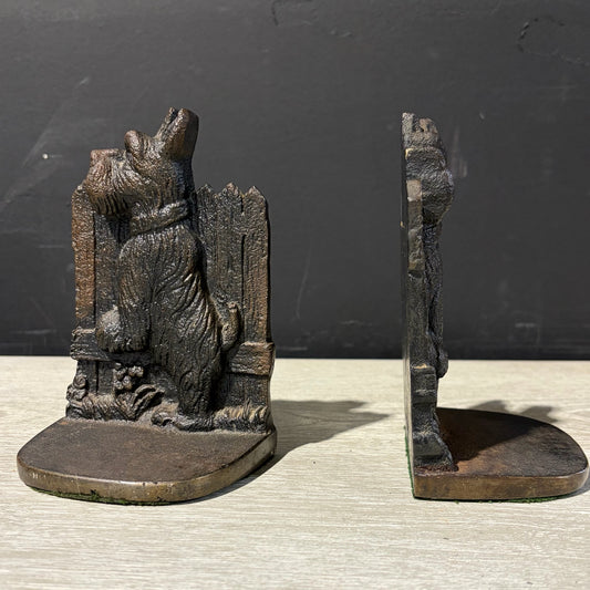 Vintage Iron Scottie Bookends, 6"H, 4"W x 3"D