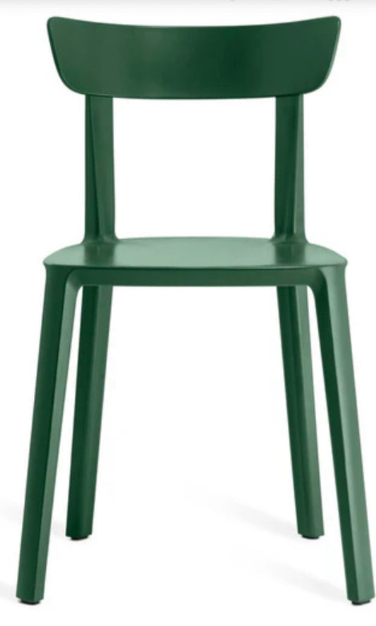 PAIR of Cadrea chairs, green, 18.5"W x 18.5"D x 31"H
