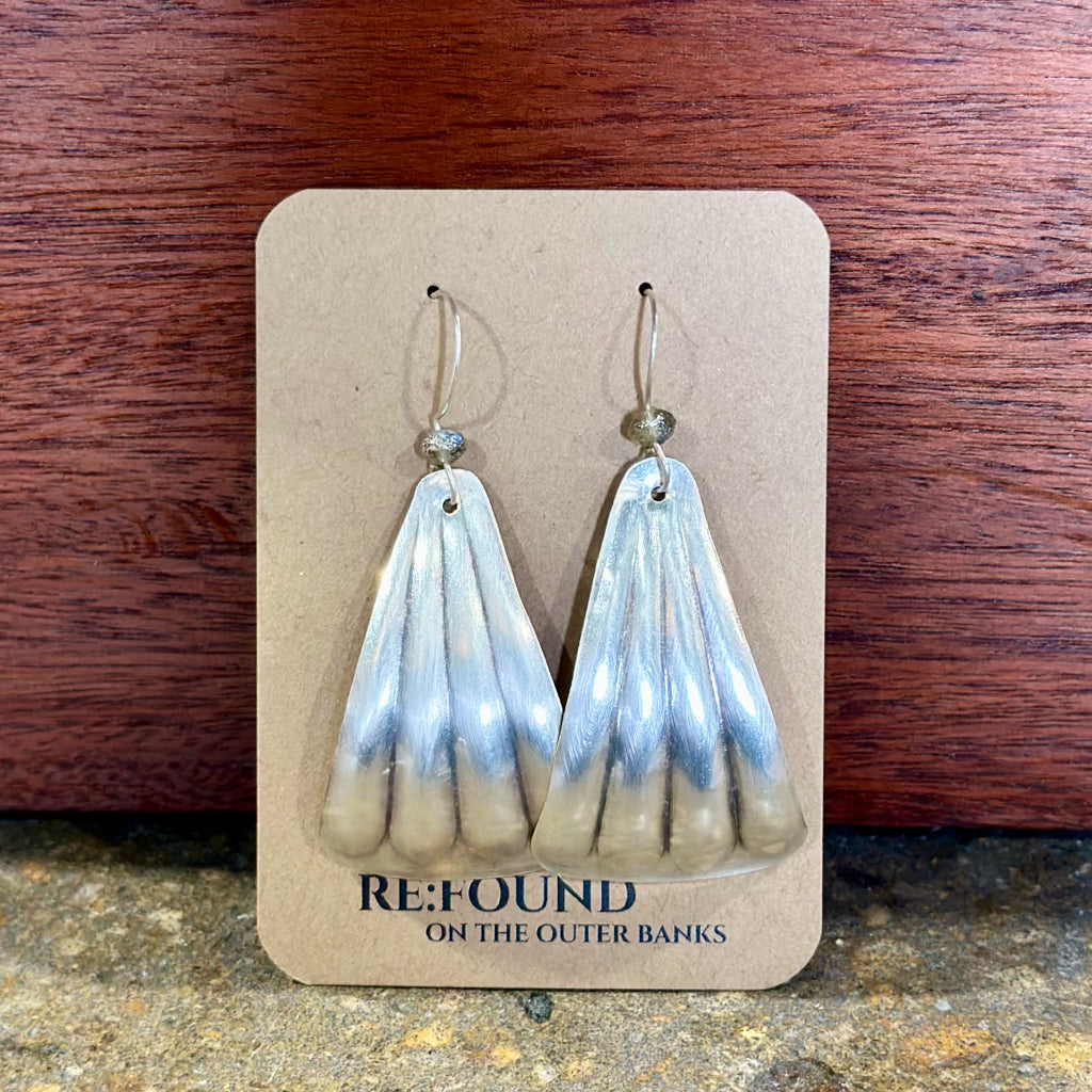 Silverplate over brass ribbed earrings
