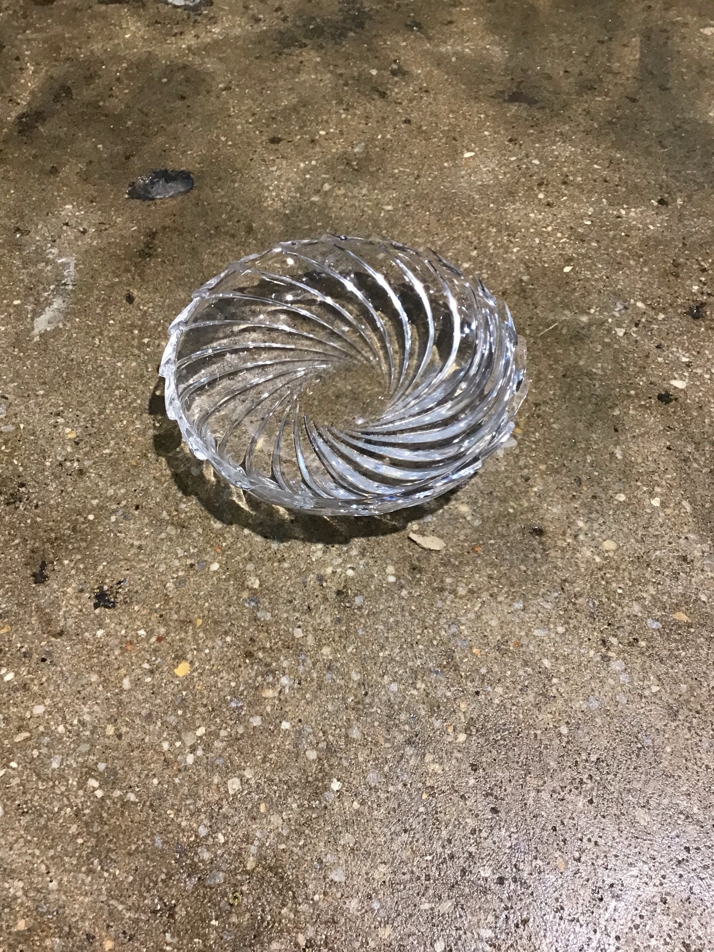 Crystal Swirl Candy Dish 6" dia. x 1" H