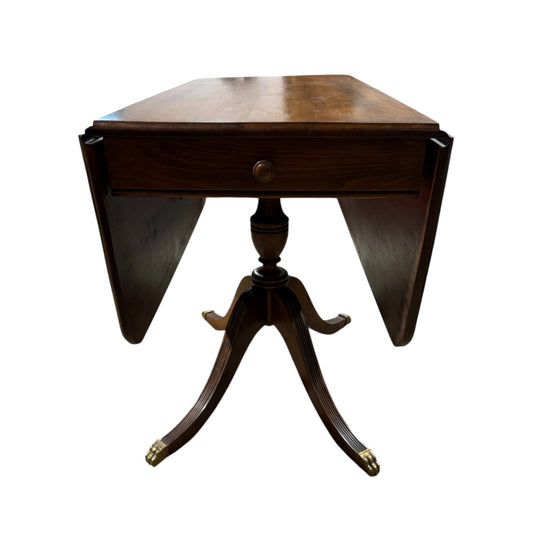 VTG Drop Leaf Table w/drawer, 46"W x 37"D x 30"H