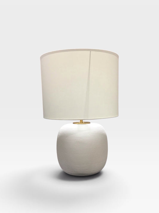 Winter White Ceramic Table Lamp, 15"Dia x 23"H