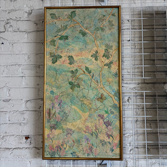 Mixed Media Collage II  by Florine Gompf, 37"H x 19"W x 1.5"D