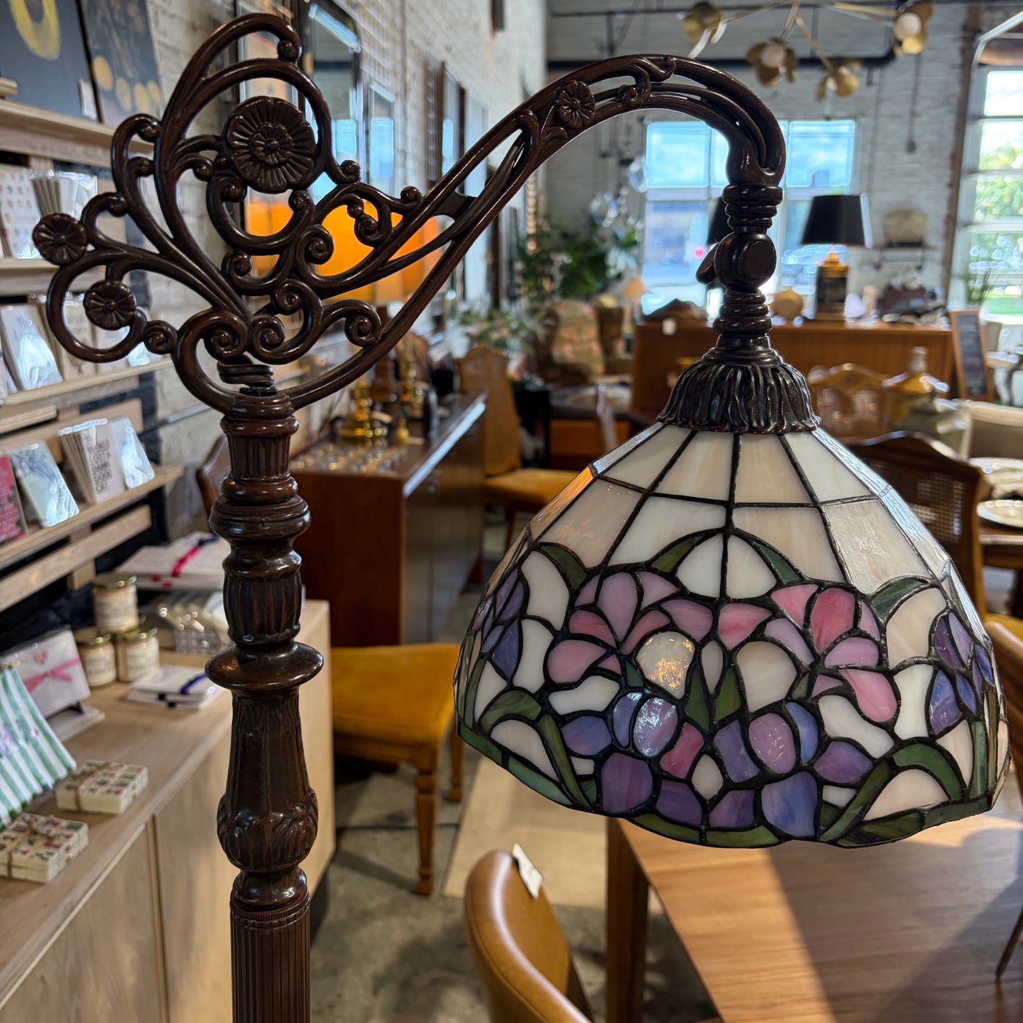 Tiffany Style Stained Glass Floor Lamp, 63"H x 14"D