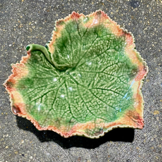 Vintage Bordallo Pinheiro Leaf Dish, 7.5"W x 7.25" x 1.75"H