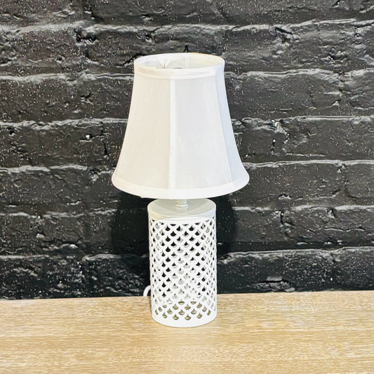 Metal Cutwork Table Lamp 8.5" W x 25" D x 15.5" H