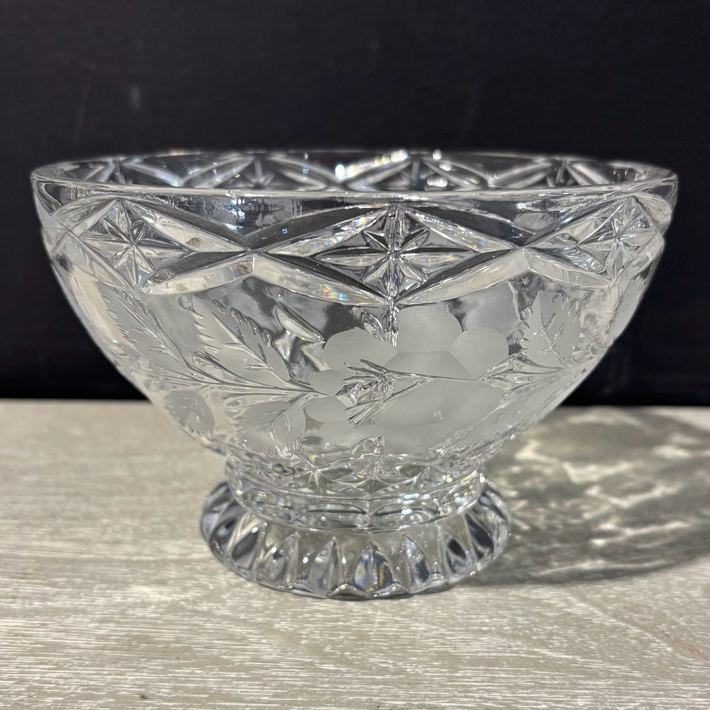 Footed Cut Crystal Bowl 6.5" D x 4" H