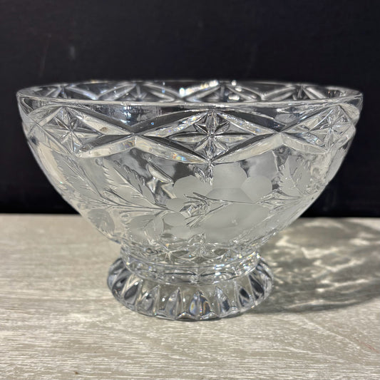 Footed Cut Crystal Bowl 6.5" D x 4" H
