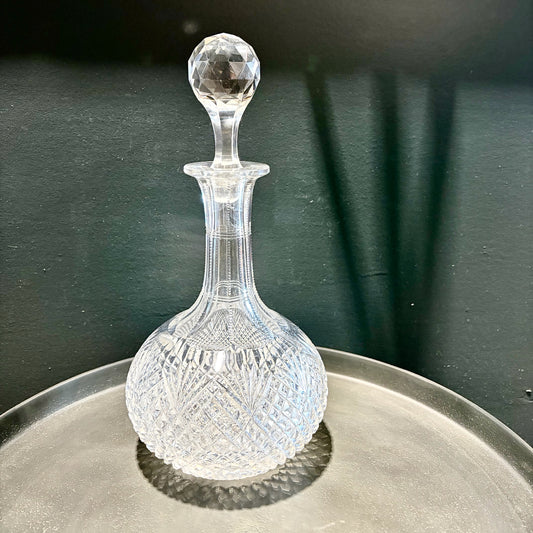 Cut Crystal Decanter W/Stopper, Baccararat",  6"Dia x 12"H