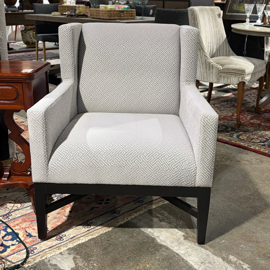 Bernhardt Arm Chair, Lavender Geometric Upholstery 29"W x 33"D x 34"H