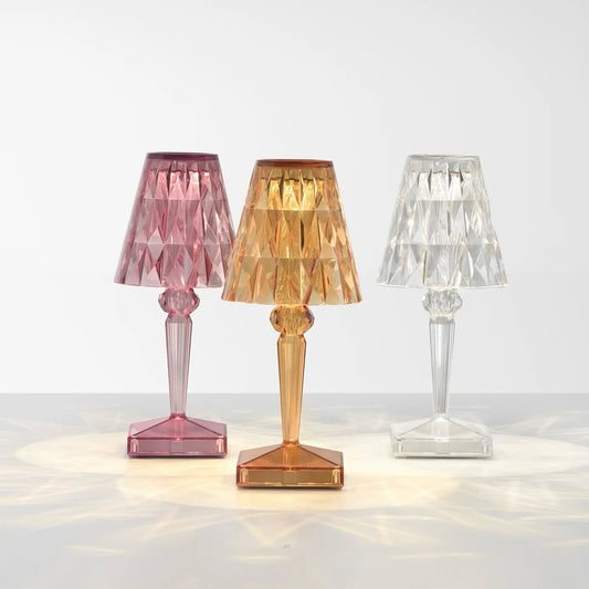 Kartell Battery Table Lamp, Rechargeable, Pastel Orange, 4.7"W x 4.7"D x 10.5"H