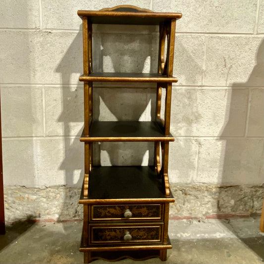Black & Gold Hanging Display Shelf, 12"W x 9"D x 34"H