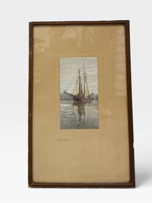 ATQ watercolor, 'Boothbay Harbor', unsigned,13'W x 20.5"H