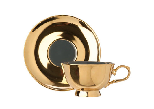 NEW Legacy tea cups, set of 4, gold/mult