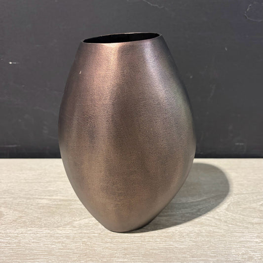 West Elm Organic Metal Vase, Dark Brass, 8.75"H x 5"W x 6"D